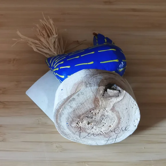 Signed Lawrence Herbert Navajo Folk Art Rooster Carving - Picture 5 of 9